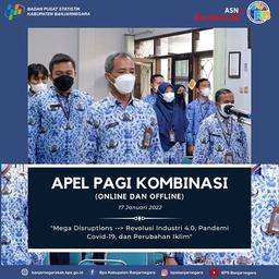 BPS Banjarnegara melaksanakan Apel Pagi Kombinasi (Online dan Offline) 17 Januari 2022