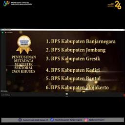 Penghargaan Penyusunan Metadata Statistik Sektoral dan Khusus 