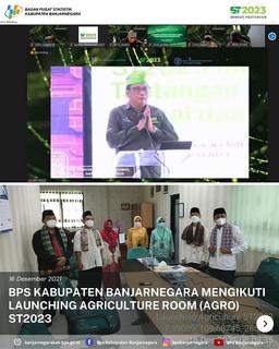 BPS Kabupaten Banjarnegara Mengikuti Launching Agriculture Room (AGRO) ST2023