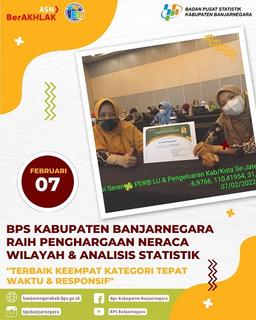 BPS kabupaten Banjarnegara Raih Penghargaan Neraca Wilayah & Analisis Statistik 