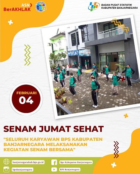 Senam Jumat Bahagia bersama Seluruh Karyawan BPS Kabupaten Banjarnegara