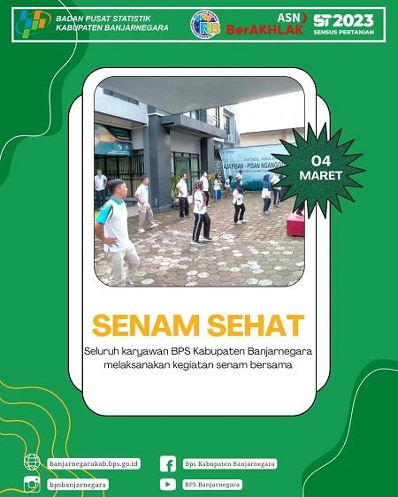 Seluruh Karyawan BPS Kab. Banjarnegara Melaksanakan Kegiatan Senam Jum'at Sehat Bulan Maret